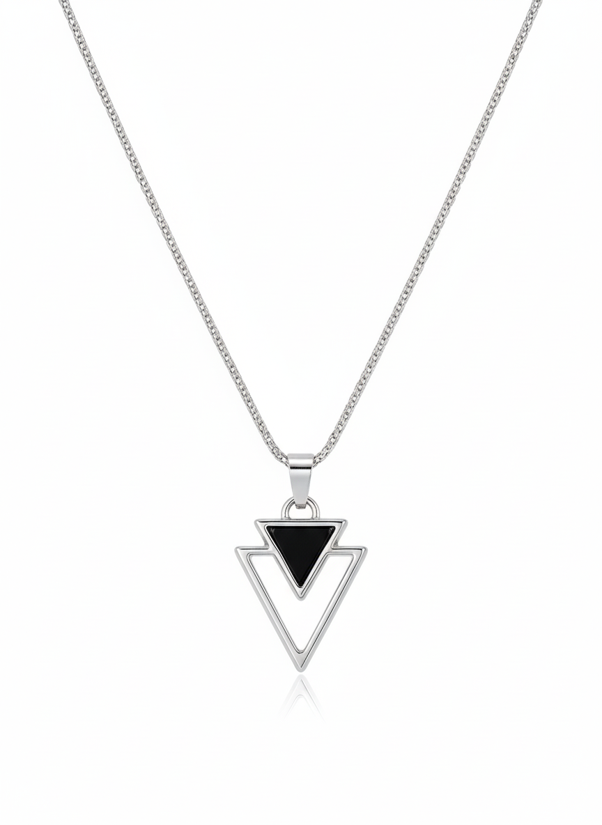 Delta Double Triangle Pendant Necklace
