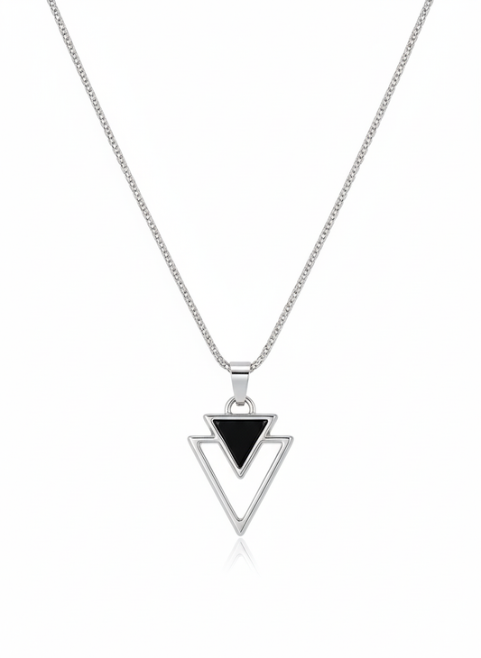Delta Double Triangle Pendant Necklace