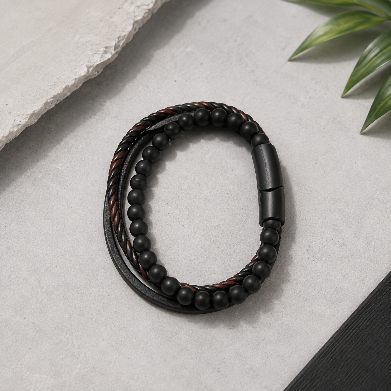 Multilayer Beaded Leather Bracelet