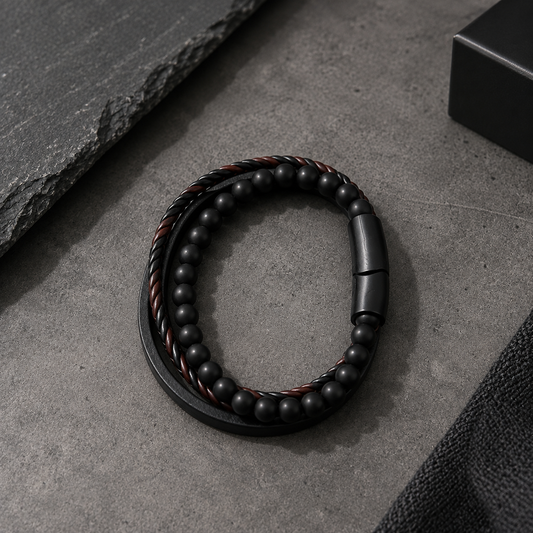 Multilayer Beaded Leather Bracelet