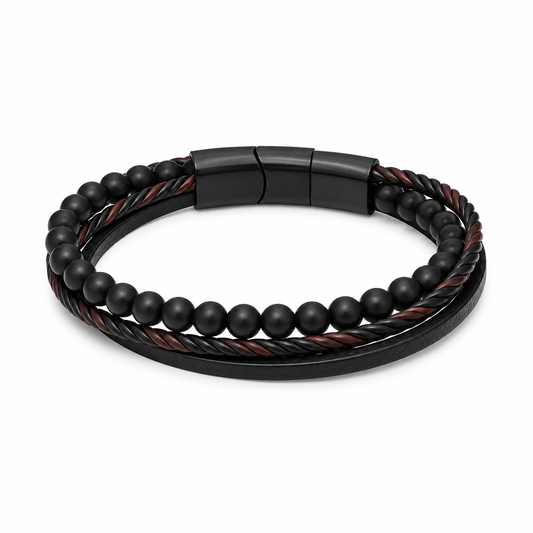 Multilayer Beaded Leather Bracelet